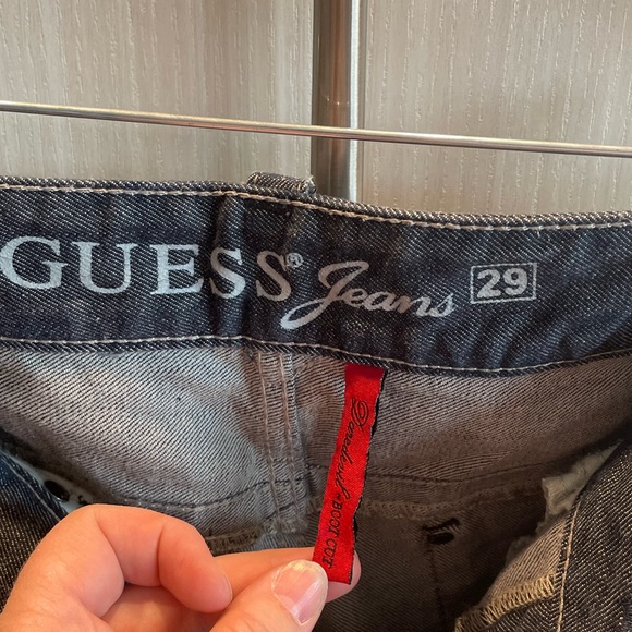GUESS‎ Daredevil Bootcut Dark Stonewash Blue Jeans Size 29 - Picture 5 of 8